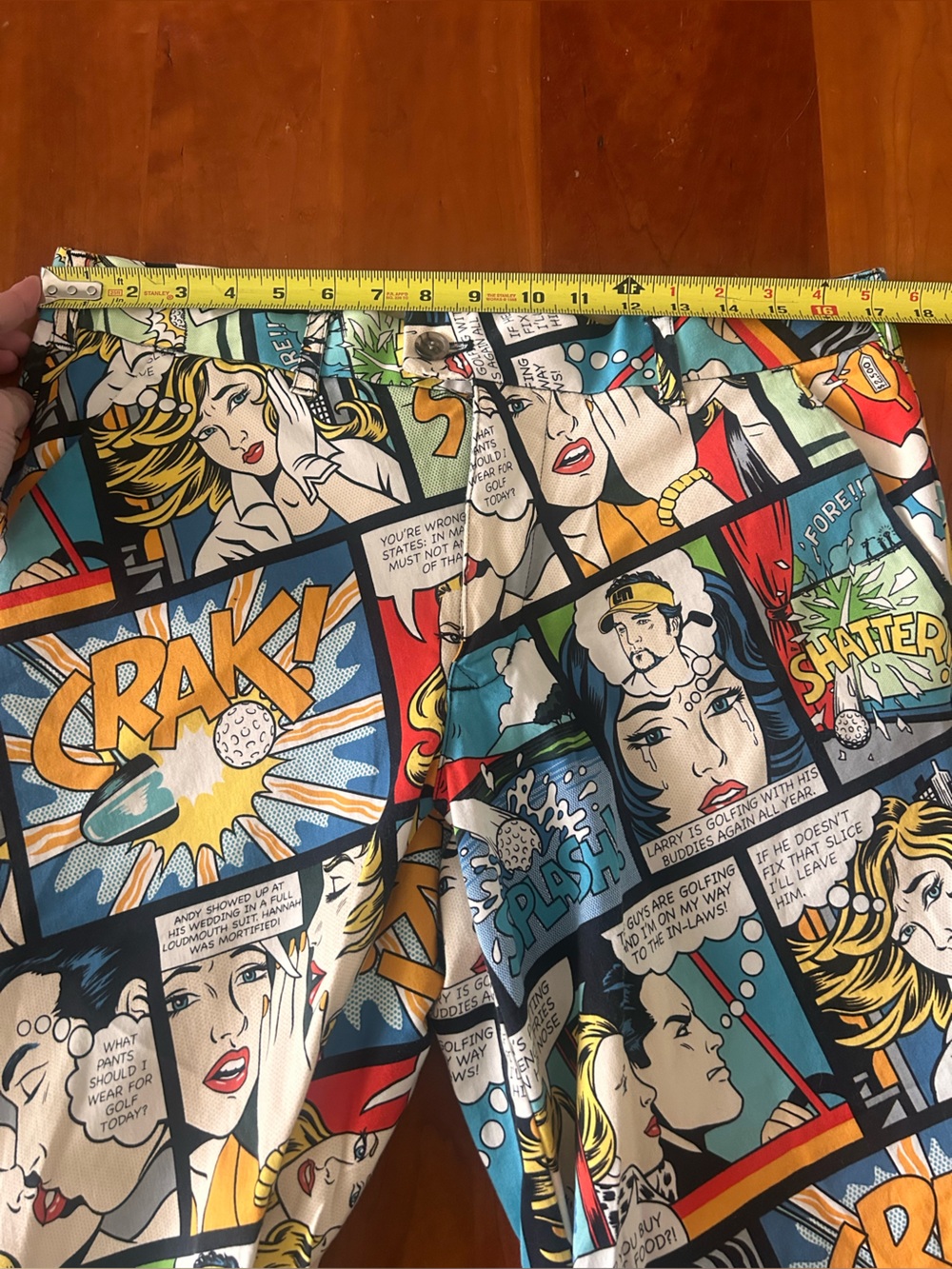 Loudmouth CRAK comic strip golf pants retro graphic Size 34” X 32” - Picture 11 of 12